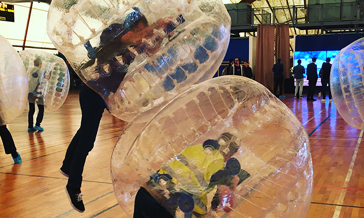 foot dans une bulle