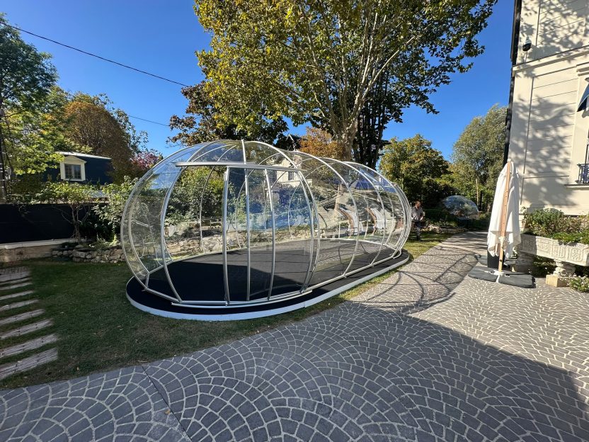Terrasse ephemere demontable transparente