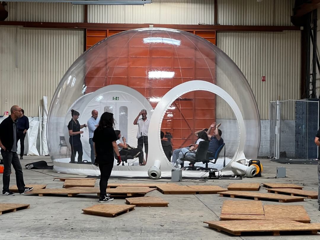 Bulle gonflable tournage